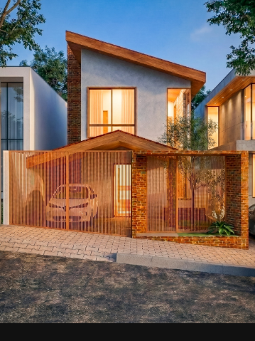 Fachada da Casa LC, residência contemporânea em Sabará-MG